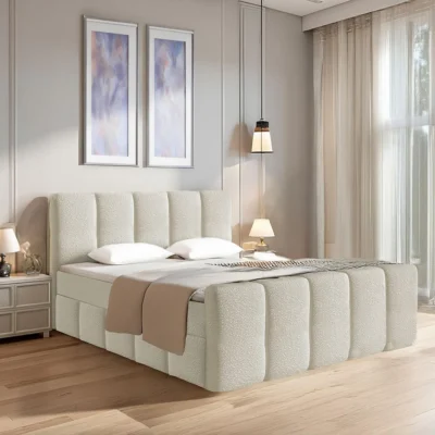 Juskys Boxspringbett MANITOBA in Beige, Liegefläche 180x200 cm